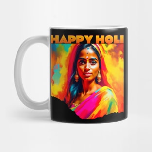 Happy Holi Beautiful Woman Mug